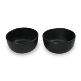 roro Stylish Ceramic Stoneware Hand-Molded Matte Black Sauce and Condiment Bowls, Set of 4