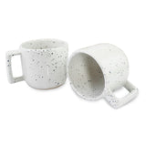 roro Light Crackled Speckled Semi Matte White Ceramic Coffee & Latte Cup, 10 oz