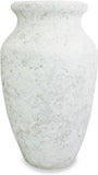 roro Handmade Rustic White Ceramic Vase with Textured Surface, 7 Inches