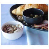 roro Stylish Ceramic Stoneware Hand-Molded Matte Black Sauce and Condiment Bowls, Set of 4