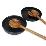 roro Matte Black Ceramic Spoon Rest & Spatula Holder Set of 2