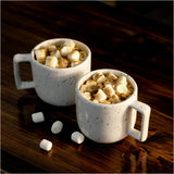roro Light Crackled Speckled Semi Matte White Ceramic Coffee & Latte Cup, 10 oz