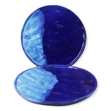roro Hand-Molded Reactive Blue Wavetop Rustic Plate - Set of 2, 11 Inch Ceramic Stoneware with Glossy Finish