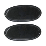 Ceramic Glossy Style 15 Inch Oval Plate Platter in Obsidian Black, set of 2