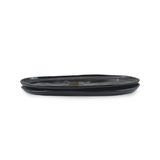 Ceramic Glossy Style 15 Inch Oval Plate Platter in Obsidian Black, set of 2