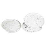 roro Ceramic Canape Plates (5.5 inch Set of 4, Egg White Speckled)
