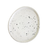 roro Ceramic Canape Plates (5.5 inch Set of 4, Egg White Speckled)