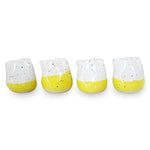 roro Ceramic Lemon Yellow and White Speckled 2-Ounce Creamer Cups, Set of 4 - Lead-Free Glaze, Food-Safe Pitchers for Syrup, Tea, and Dessert