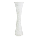 roro Hourglass Shaped Vase - Handmade 10-Inch Rustic White Classic Ceramic