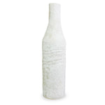 Roro Handmade Rustic 10.5-Inch White Ceramic Bottle Shaped Vase - Farmhouse Charm and Elegance for Home Decor and Floral Arrangements