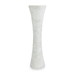 roro Hourglass Shaped Vase - Handmade 10-Inch Rustic White Classic Ceramic