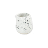 roro Handmade Ceramic Mini Creamer Cups – Set of 4, Dimpled White Matte Speckled Stoneware