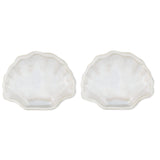 roro White Ceramic Canape Plate, Set of 2