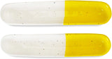 roro Ceramic Stoneware Lemon Yellow Serving Tray Set of 2, 9 Inches, Microwave and Dishwasher Safe