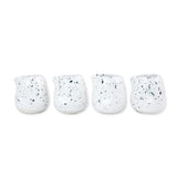 roro Handmade Ceramic Mini Creamer Cups – Set of 4, Dimpled White Matte Speckled Stoneware