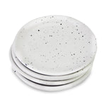 roro 5 Inch Ceramic Handmade Canape Plate, Glossy White Speckled Set of 4