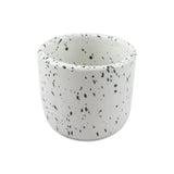 RoRo Handcrafted Ceramic Sipper Cups Set of 2-8 oz | White Glossy with Dark Speckles | Microwave & Dishwasher Safe | Compact Design for Coffee & Tea