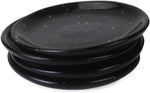 roro 5 Inch Ceramic Handmade Canape Plates, Glossy Black Speckled Set of 4