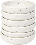 RoRo Glossy White Ceramic Butter Bowl with Speckled Design, 3 inches