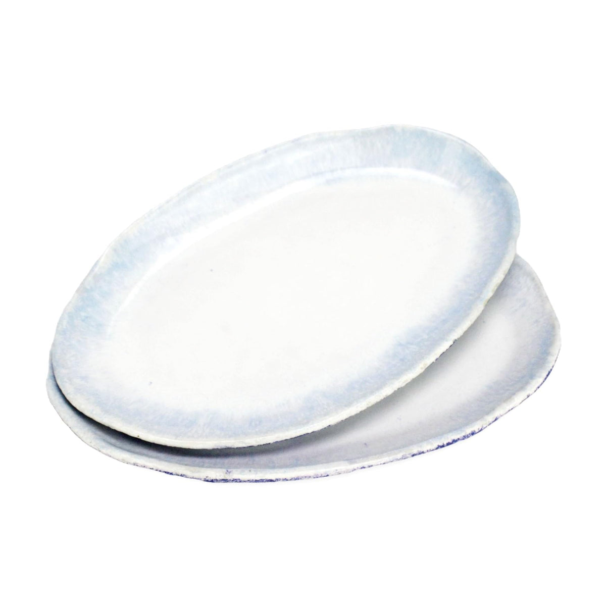 roro 12-inch Ceramic Oval Plate with Rustic Fresco outside Texture and