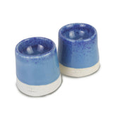 roro Handmade Ceramic Egg Cups – Set of 2, Light Blue with Dark Speckles, Small Stoneware Holders for Soft-Boiled Eggs, Dishwasher Safe