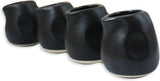 Handmade 1 oz Matte Black Stoneware Creamer Cups, Set of 4