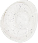 roro Handcrafted Ceramic Nested Plates Set of 3 - Rustic White Speckled Egg Design