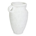 Roro Ceramic Vase with Handles, 7.5 Inches, Modern Rustic White, Freestanding
