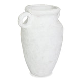 Roro Ceramic Vase with Handles, 7.5 Inches, Modern Rustic White, Freestanding