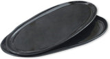 Ceramic Glossy Style 15 Inch Oval Plate Platter in Obsidian Black, set of 2