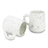 roro Matte White Speckled Ceramic Sipper Cups, 10 oz (Set of 2)