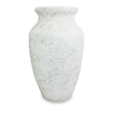 roro Handmade Rustic White Ceramic Vase with Textured Surface, 7 Inches