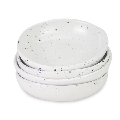 roro 5 Inch Handmade Ceramic Small Bowl, Glossy White Speckled