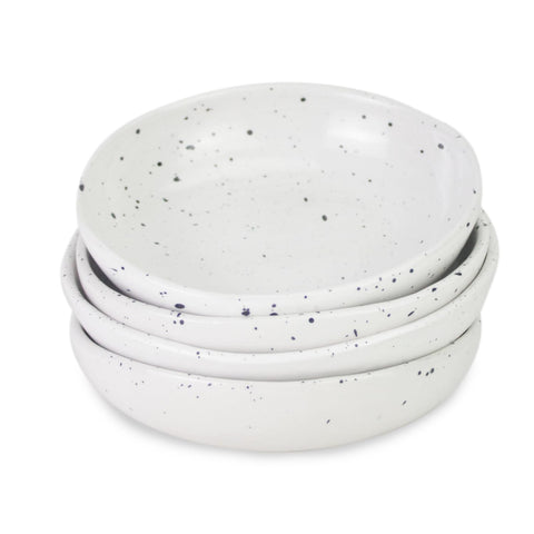 roro 5 Inch Handmade Ceramic Small Bowl, Glossy White Speckled