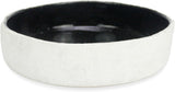 roro 12-Inch Ceramic Centerpiece Bowl, Rustic White and Glossy Black-White Speckled