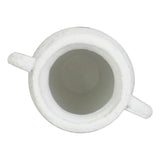 Roro Ceramic Vase with Handles, 7.5 Inches, Modern Rustic White, Freestanding