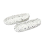 roro Ceramic Stoneware Speckled Spotted Olive Trays - Set of 2