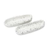roro Ceramic Stoneware Speckled Spotted Olive Trays - Set of 2