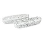 roro Ceramic Stoneware Speckled Spotted Olive Trays - Set of 2