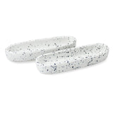 roro Ceramic Stoneware Speckled Spotted Olive Trays - Set of 2