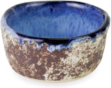 1.5 Inch Handmade Ceramic Pinch Bowls Set of 6, Rustic Coral Reactive Blue