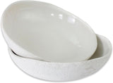 Ceramic Stoneware Hand-Molded Rustics Bowl, White color Set of 2