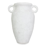 Roro Ceramic Vase with Handles, 7.5 Inches, Modern Rustic White, Freestanding