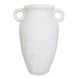 Roro Ceramic Vase with Handles, 7.5 Inches, Modern Rustic White, Freestanding
