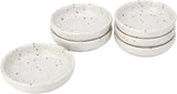 RoRo Glossy White Ceramic Butter Bowl with Speckled Design, 3 inches