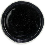 roro 12-Inch Ceramic Centerpiece Bowl, Rustic White and Glossy Black-White Speckled