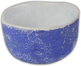 Ceramic Miso Bowl Set, Blue and White, 4.5 Inch Round, Rustic Style, Set of 2
