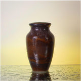 RoRo Handmade 7.5 Inch Ceramic Brown Reactive Vase, Classic Shape
