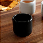 roro Handcrafted Matte Black Ceramic Tea & Coffee Sipper Cups, 8 oz - Set of 2, Artisan Stoneware, Lead-Free, Microwave & Oven Safe