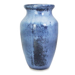 Roro Ceramic Classic Vase, 7.5 Inch, Glossy Reactive Blue Glaze, Modern Home Decor